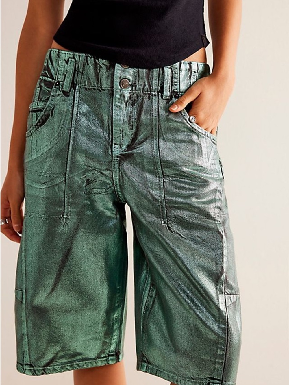 We The Free - Extreme Measures Metallic Barrel Shorts